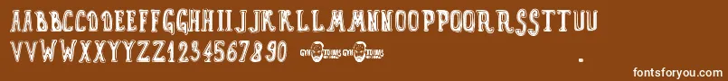 GynToons Font – White Fonts on Brown Background