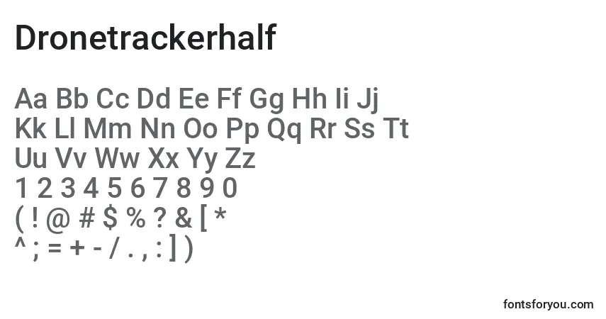 Шрифт Dronetrackerhalf – алфавит, цифры, специальные символы