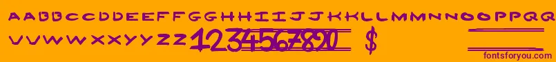 12ounces Font – Purple Fonts on Orange Background