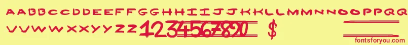 フォント12ounces – 赤い文字の黄色い背景