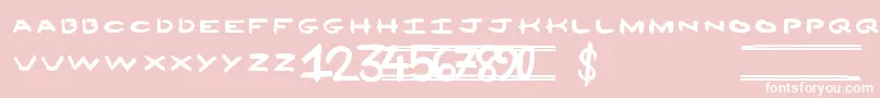 Weitere Informationen zur 12ounces-Schriftart 12ounces-Schriftart – Weiße Schriften auf rosa Hintergrund