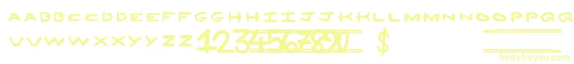 12ounces-Schriftart – Gelbe Schriften auf weißem Hintergrund