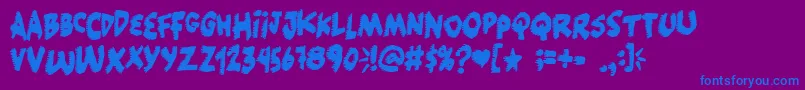 Popcornnotincluded Font – Blue Fonts on Purple Background