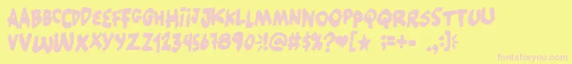 Popcornnotincluded Font – Pink Fonts on Yellow Background