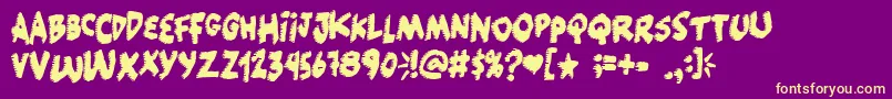 Popcornnotincluded Font – Yellow Fonts on Purple Background