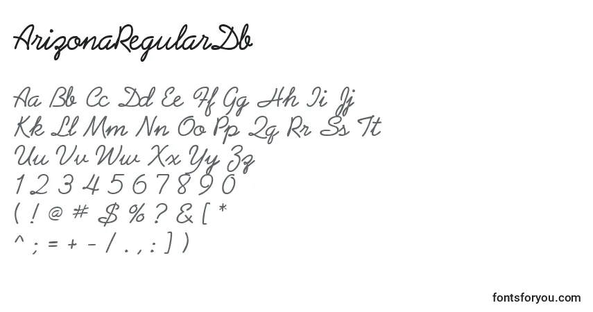 Schriftart ArizonaRegularDb – Alphabet, Zahlen, spezielle Symbole