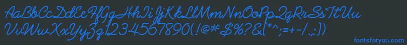 Czcionka ArizonaRegularDb – niebieskie czcionki na czarnym tle