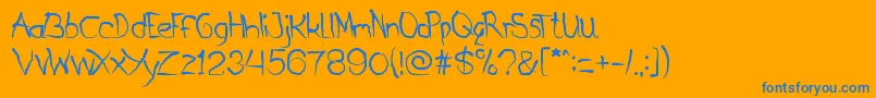 Metamorphosys Font – Blue Fonts on Orange Background