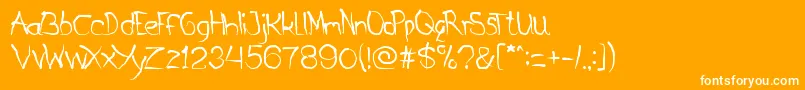 フォントMetamorphosys – オレンジの背景に白い文字