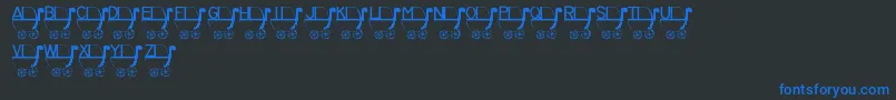 LmsRykersPram Font – Blue Fonts on Black Background