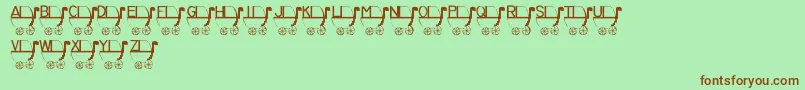 LmsRykersPram Font – Brown Fonts on Green Background