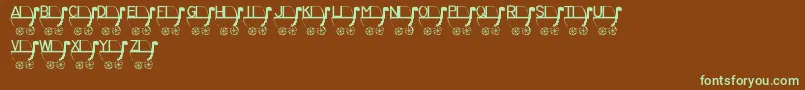 LmsRykersPram Font – Green Fonts on Brown Background