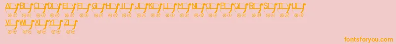 LmsRykersPram-Schriftart – Orangefarbene Schriften auf rosa Hintergrund