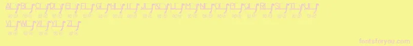 LmsRykersPram Font – Pink Fonts on Yellow Background