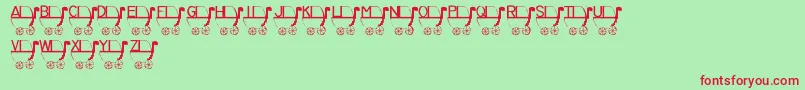 LmsRykersPram Font – Red Fonts on Green Background