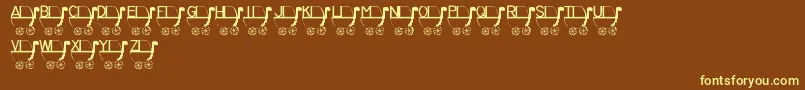 LmsRykersPram Font – Yellow Fonts on Brown Background