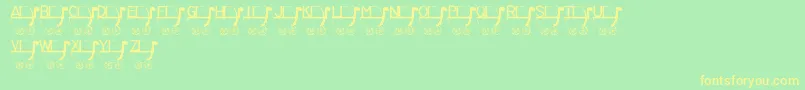 LmsRykersPram Font – Yellow Fonts on Green Background