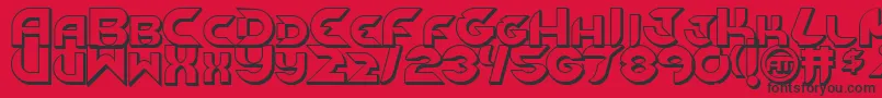 NewdigitalOutline Font – Black Fonts on Red Background