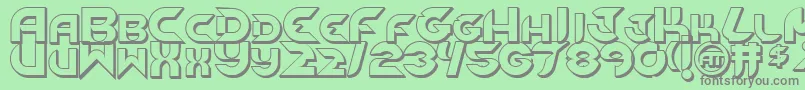 Fonte NewdigitalOutline – fontes cinzas em um fundo verde