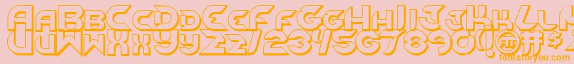 NewdigitalOutline Font – Orange Fonts on Pink Background