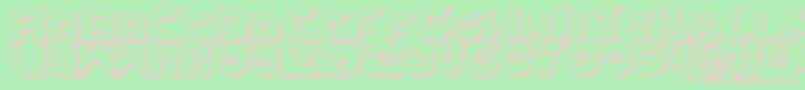 NewdigitalOutline Font – Pink Fonts on Green Background