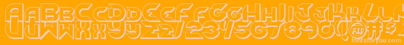Шрифт NewdigitalOutline – розовые шрифты на оранжевом фоне