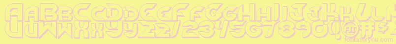 NewdigitalOutline Font – Pink Fonts on Yellow Background