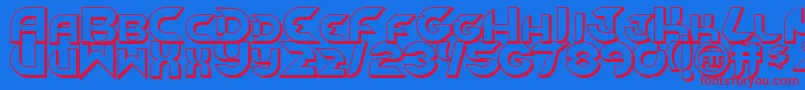 NewdigitalOutline Font – Red Fonts on Blue Background