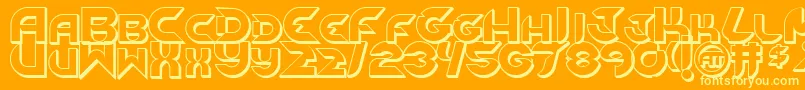 NewdigitalOutline Font – Yellow Fonts on Orange Background