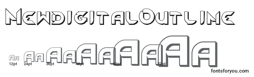 NewdigitalOutline Font Sizes
