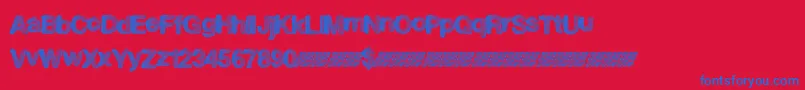 Superfreak Font – Blue Fonts on Red Background