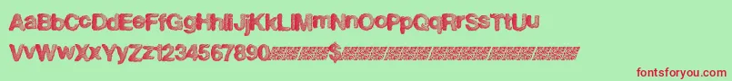 Superfreak Font – Red Fonts on Green Background