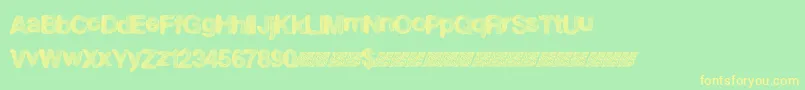 Superfreak-Schriftart – Gelbe Schriften auf grünem Hintergrund