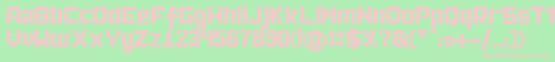 OkulaHayirSoft-Schriftart – Rosa Schriften auf grünem Hintergrund
