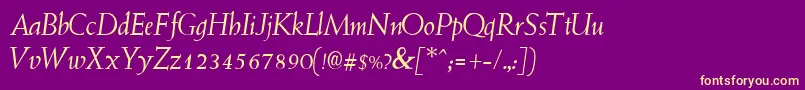 fuente YardstickItalic – Fuentes Amarillas Sobre Fondo Morado