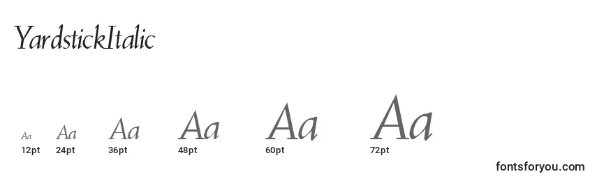 YardstickItalic Font Sizes