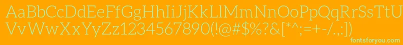 AleoLight Font – Green Fonts on Orange Background