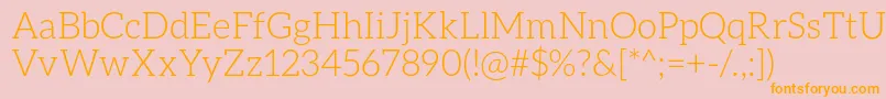 AleoLight Font – Orange Fonts on Pink Background