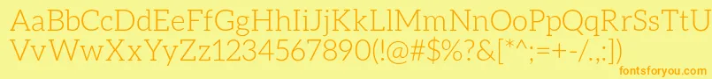 AleoLight Font – Orange Fonts on Yellow Background