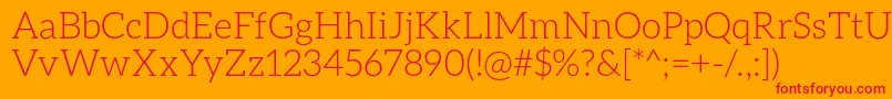 AleoLight Font – Red Fonts on Orange Background