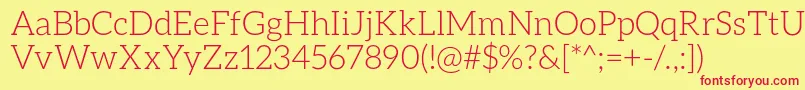 AleoLight Font – Red Fonts on Yellow Background