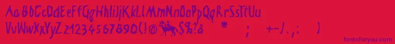 Visitcard Font – Purple Fonts on Red Background