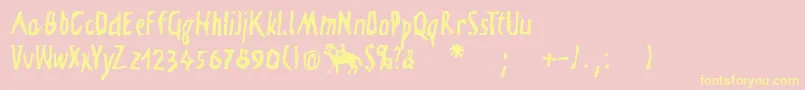 Visitcard Font – Yellow Fonts on Pink Background