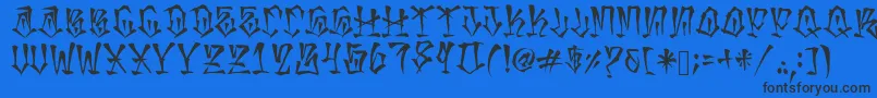 MexakingAspekhndz Font – Black Fonts on Blue Background