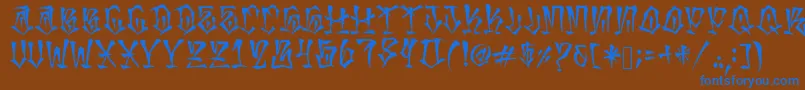 MexakingAspekhndz-Schriftart – Blaue Schriften auf braunem Hintergrund