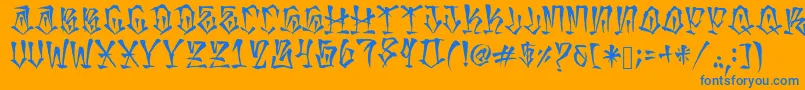 MexakingAspekhndz Font – Blue Fonts on Orange Background