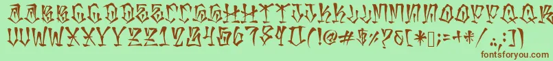 MexakingAspekhndz Font – Brown Fonts on Green Background
