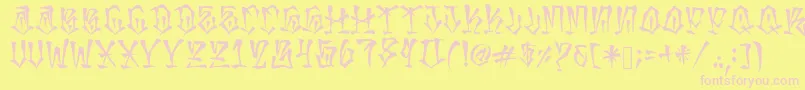MexakingAspekhndz Font – Pink Fonts on Yellow Background