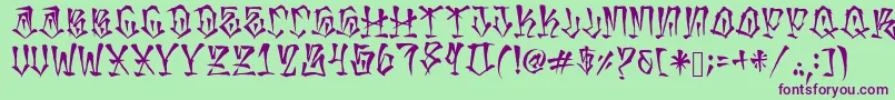 MexakingAspekhndz Font – Purple Fonts on Green Background