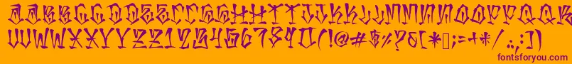 MexakingAspekhndz Font – Purple Fonts on Orange Background